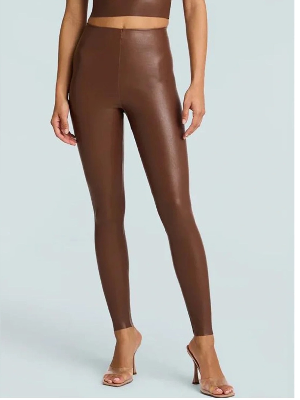 Commando Brown Faux Leather Leggings size medium nwt